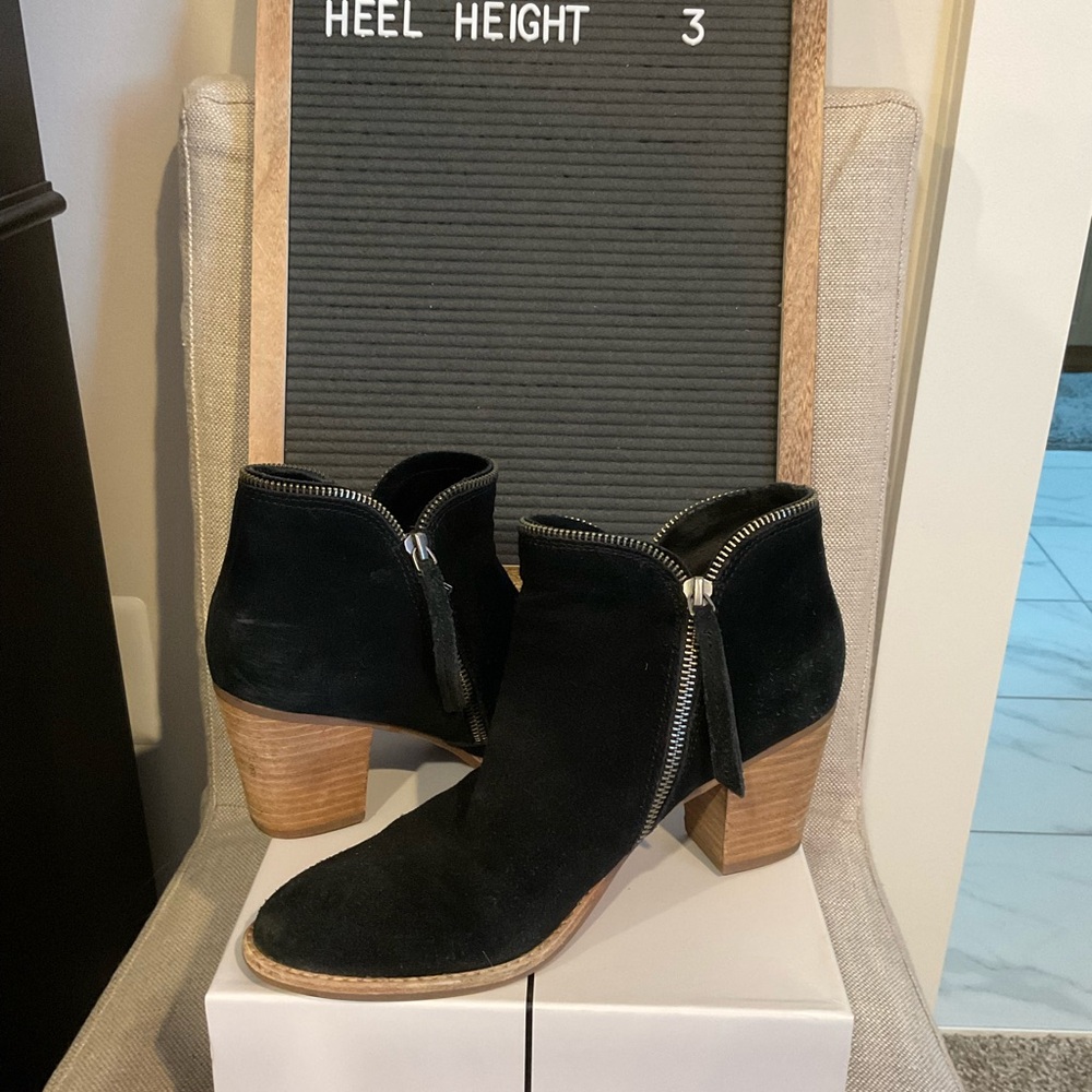 Black suede ankle boots